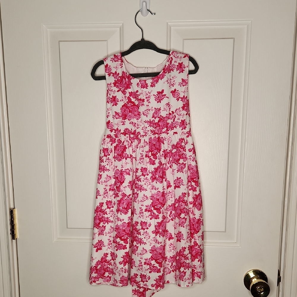 Ruffle Girl Pink White Floral Dress Size 6